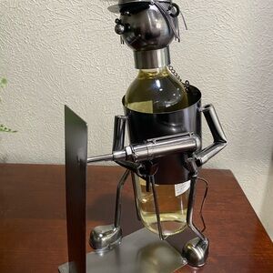 Metal Art , Construction Worker , Wine Bottle Holder